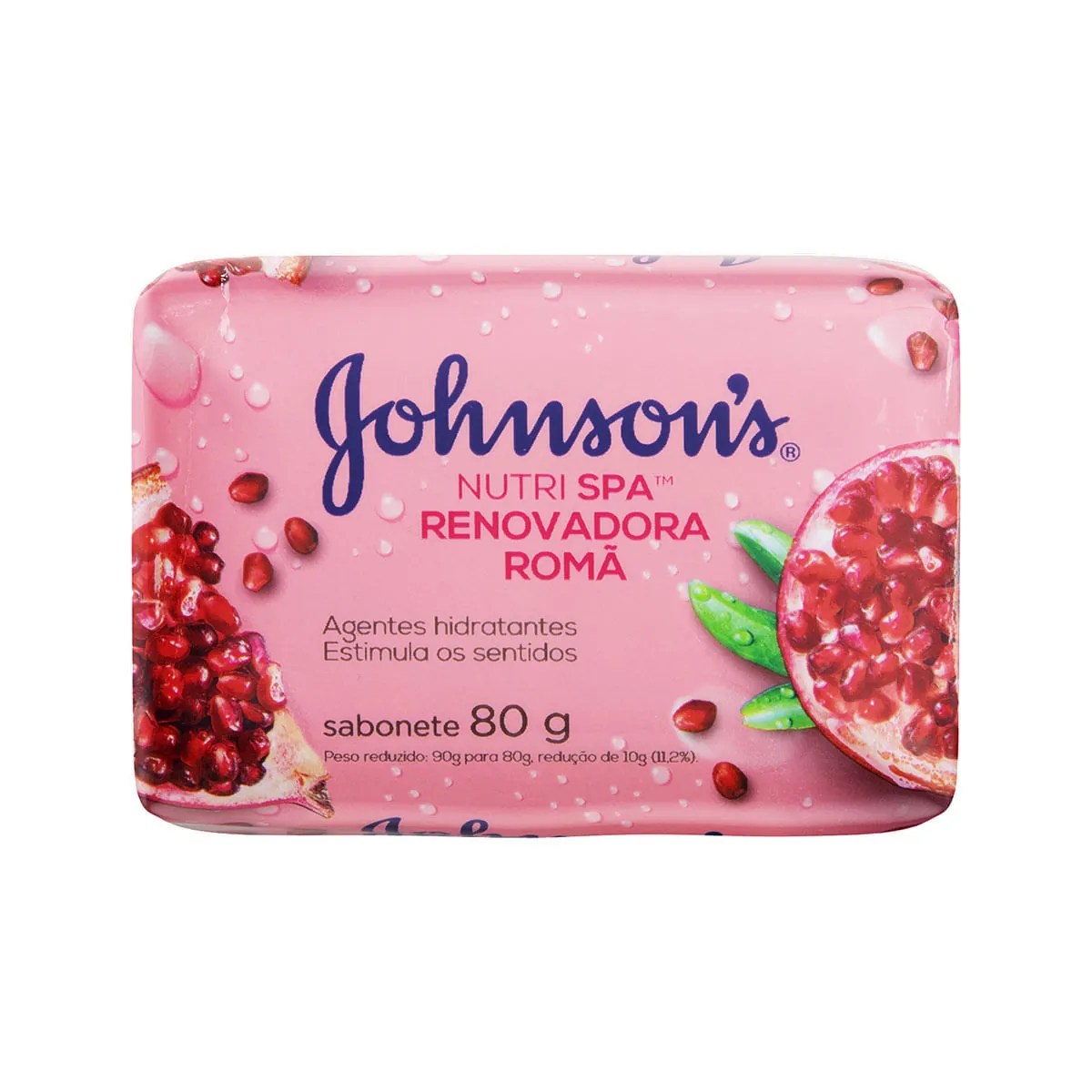 Sabonete Barra Renovadora Romã Johnsons Nutri Spa Envoltório 80g
