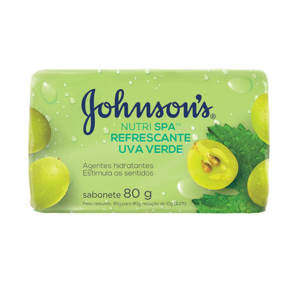 Sabonete Barra Refrescante Uva Verde Johnsons Nutri Spa Envoltório 80g