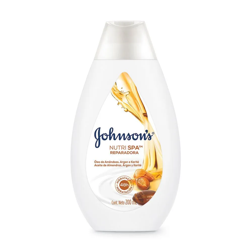 Hidratante Nutri Spa Reparadora Johnson's Soft Óleo de Amendoas, Argan e Karité 200 ml