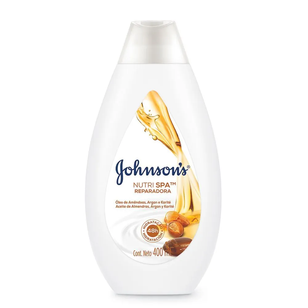 Hidratante Nutri Spa Reparadora Johnson's Soft Óleo de Amendoas, Argan e Karité 400 ml