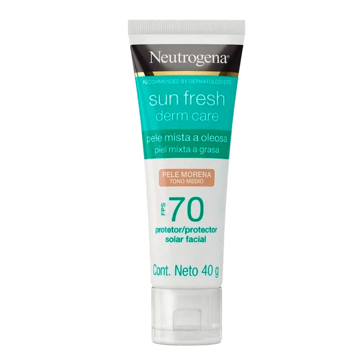 Protetor Solar Facial FPS 70 Neutrogena Sun Fresh Derm Care Pele Morena 40g