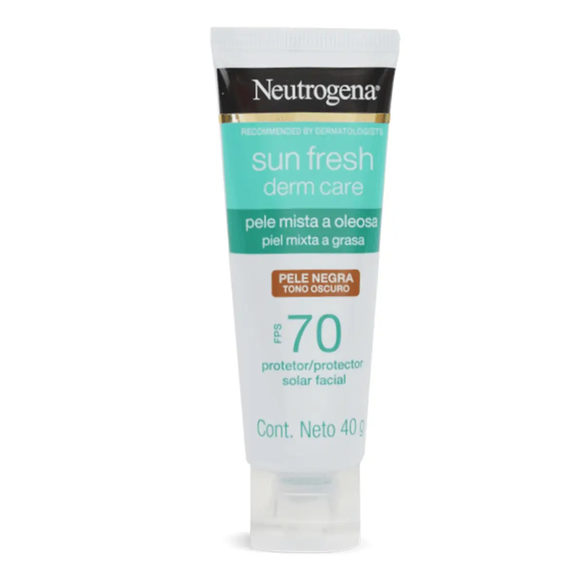 Protetor Solar Facial FPS 70 Neutrogena Sun Fresh Derm Care Pele Negra 40g