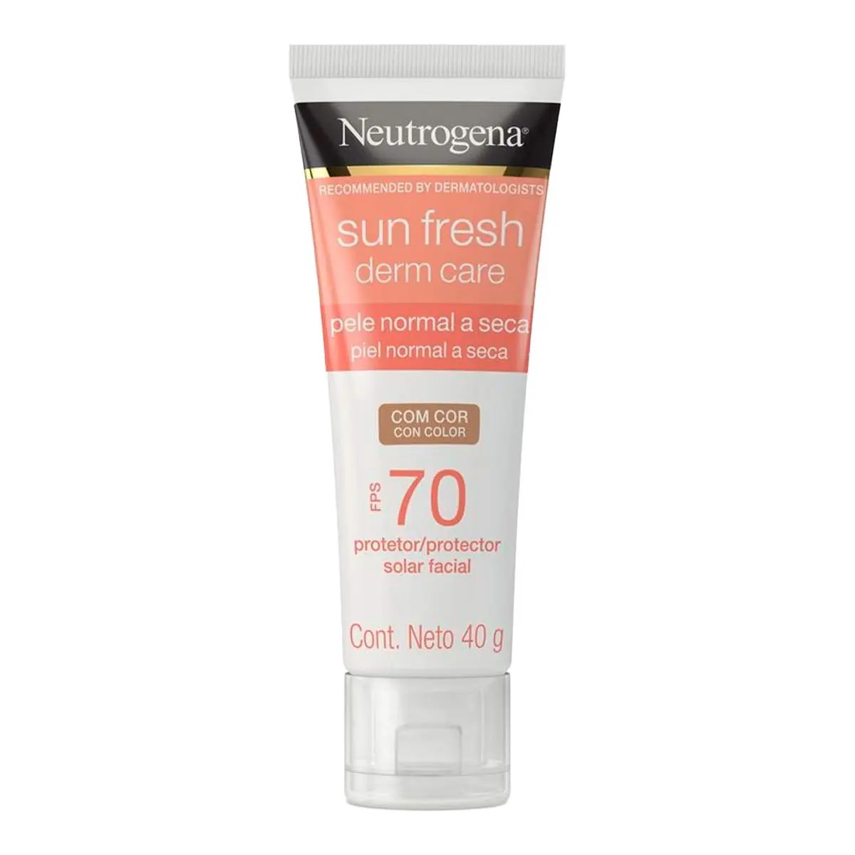 Protetor Solar Facial FPS 70 Neutrogena Sun Fresh Derm Care Com Cor 40g