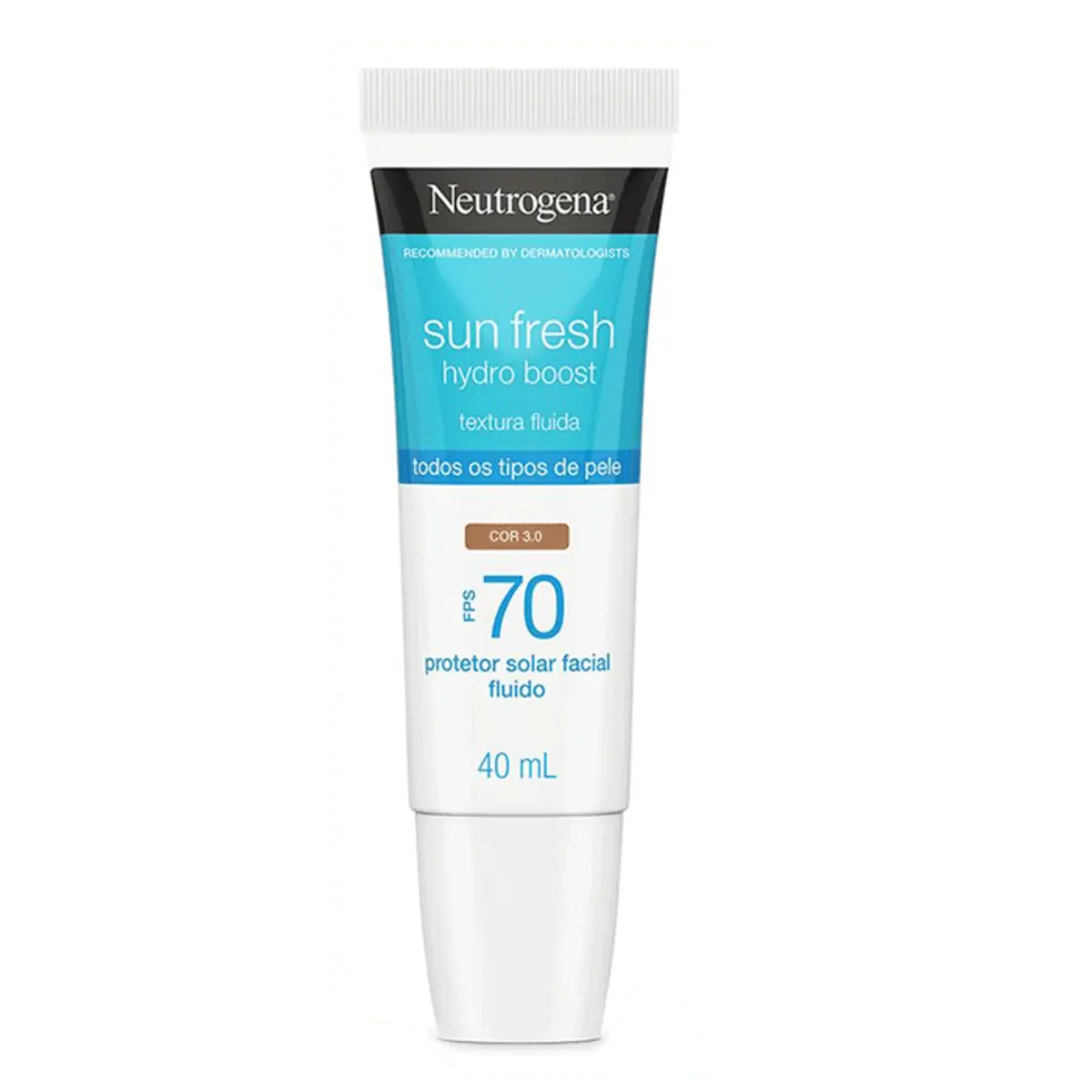 Protetor Solar Facial Fluido Com Cor 3.0 Fps 70 Neutrogena Sun Fresh Hydro Boost Caixa 40ml
