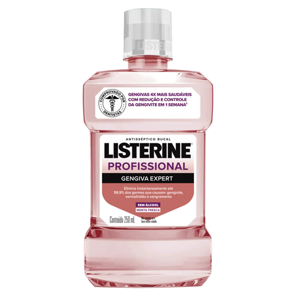 Enxaguante Bucal Zero álcool Menta Fresca Listerine Gengiva Expert Caixa 250ml