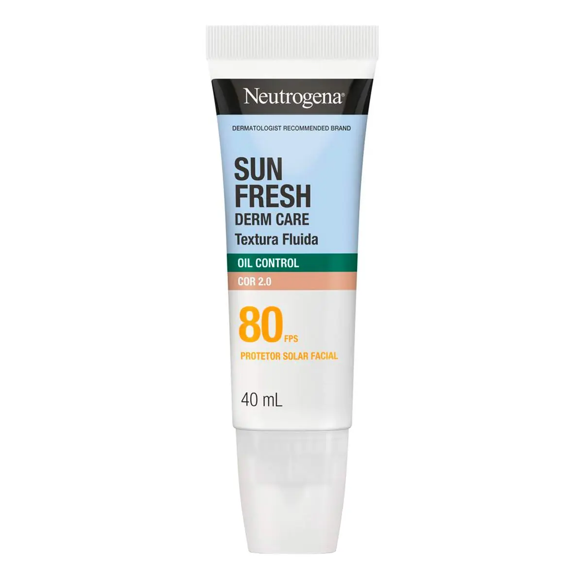 Protetor Solar Facial Toque Seco Com Cor 2 0 Fps 80 Neutrogena Sun Fresh Derm Care Oil Control 40ml