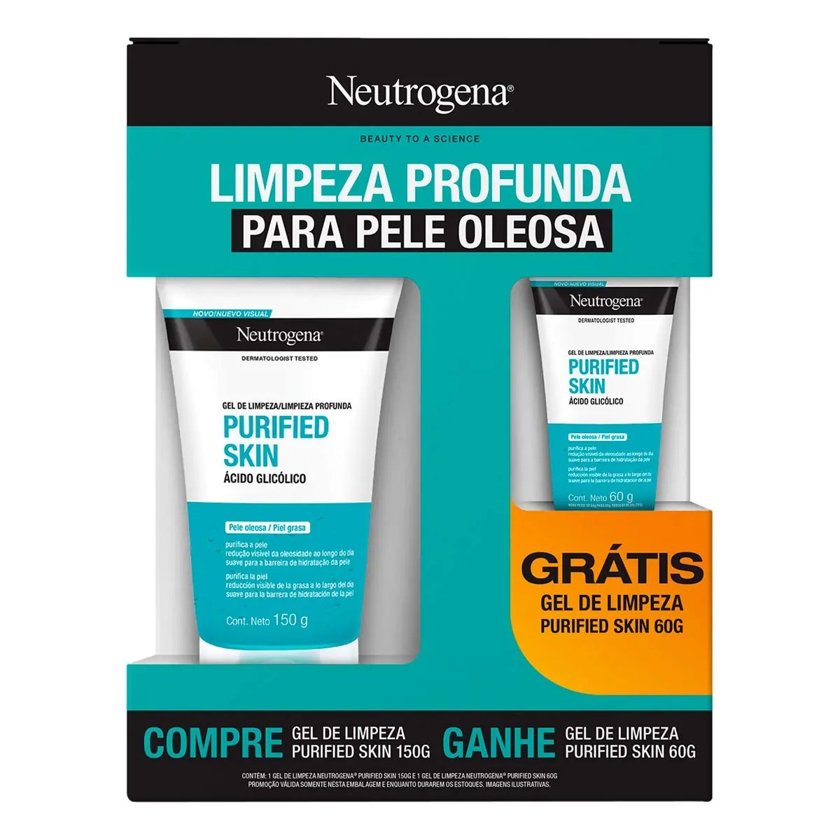 Kit Neutrogena Purified Skin Gel Limpeza Facial 150g Gel Facial 60ml