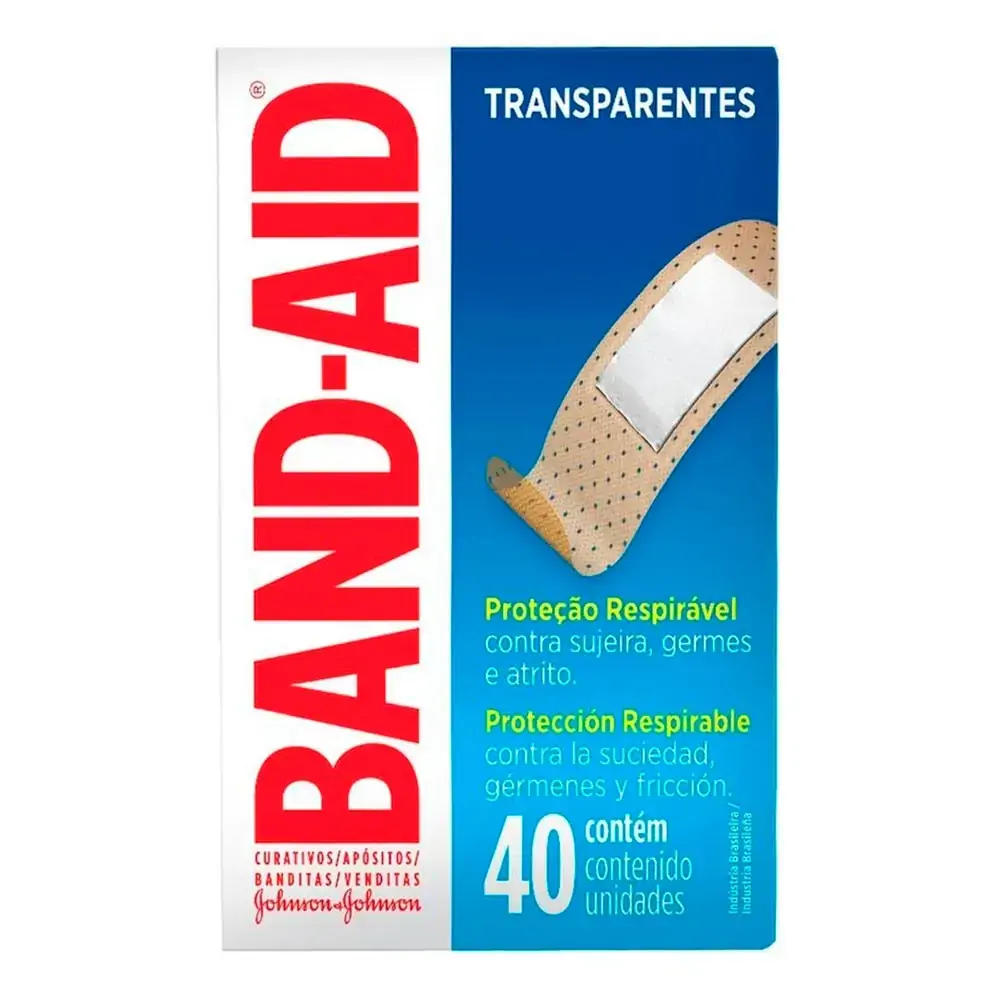 Curativos Adesivos Transparentes Band Aid 40 unidades