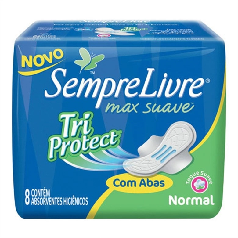 Absorvente Com Abas Sempre Livre C/8 Fit Max Suave Unit