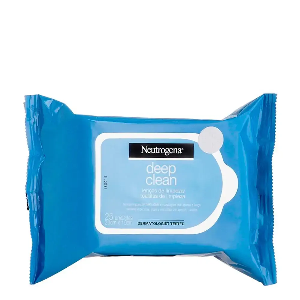 Lenços De Limpeza NEUTROGENA Deep Clean Pacote Com 25 Unidades