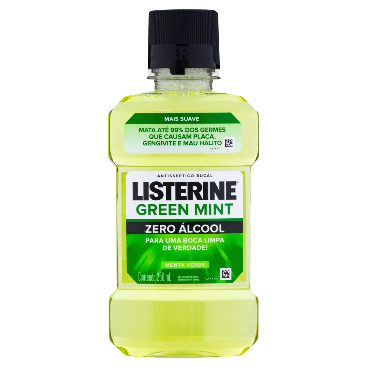 Enxaguante Bucal Antisséptico Menta Verde Listerine Green Mint Zero álcool Frasco 250ml