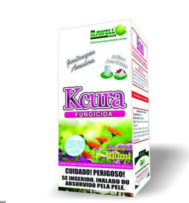 Kcura 100ml Controla Fungos Mancha Preta Plantas E Gramado - Rawell