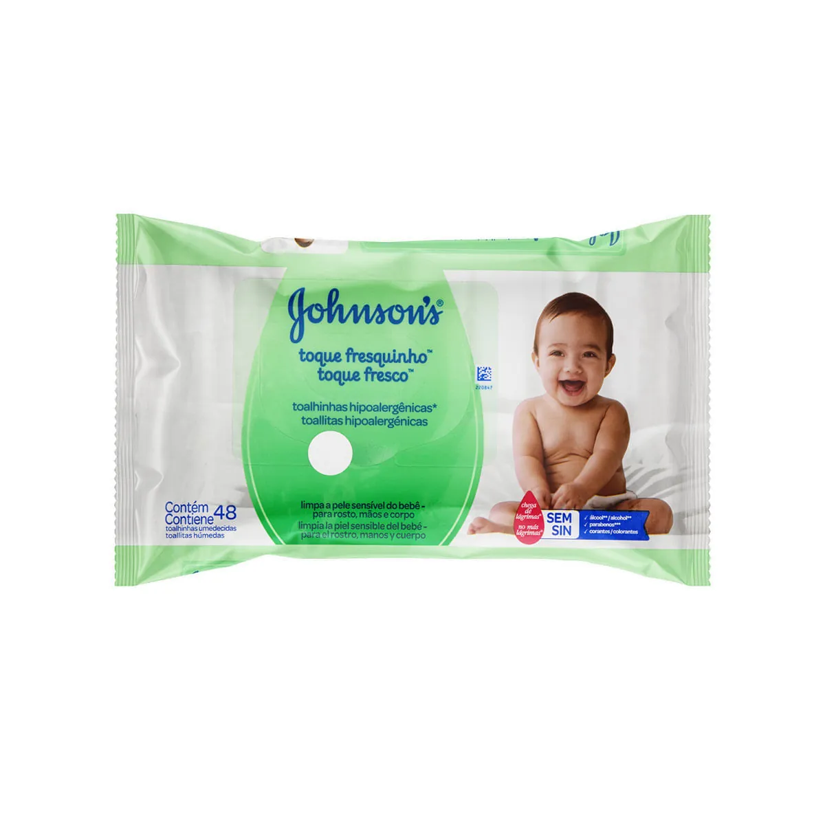 Toalha Umedecida Infantil Johnsons Toque Fresquinho Pacote 48 Unidades