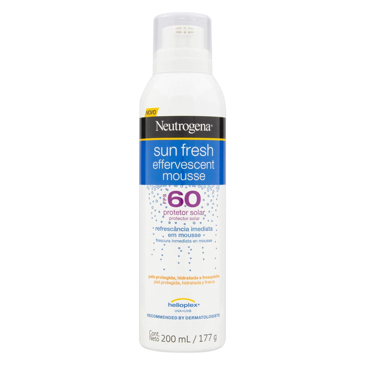 Protetor Solar Fps 60 Neutrogena Sun Fresh Effervescent Mousse Frasco 200ml