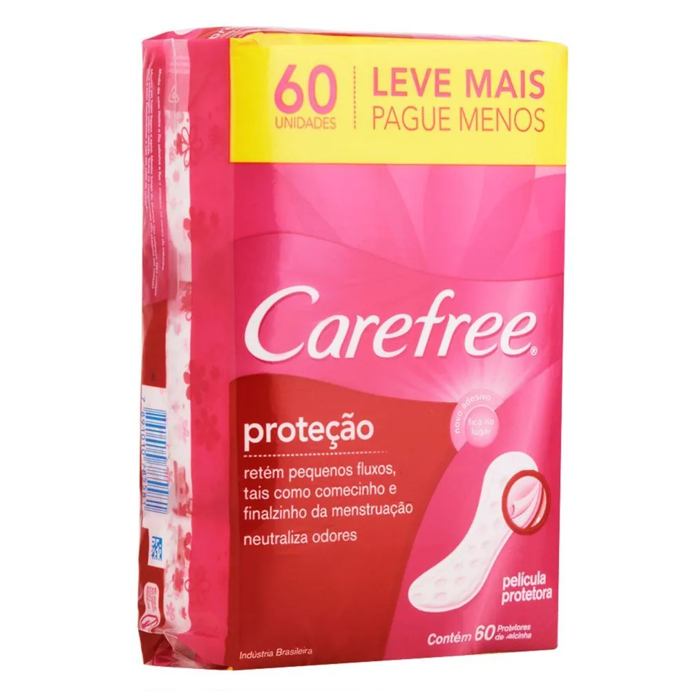 Protetor Diário Sem Abas Carefree Proteção Pacote 60 Unidades Leve Mais Pague Menos