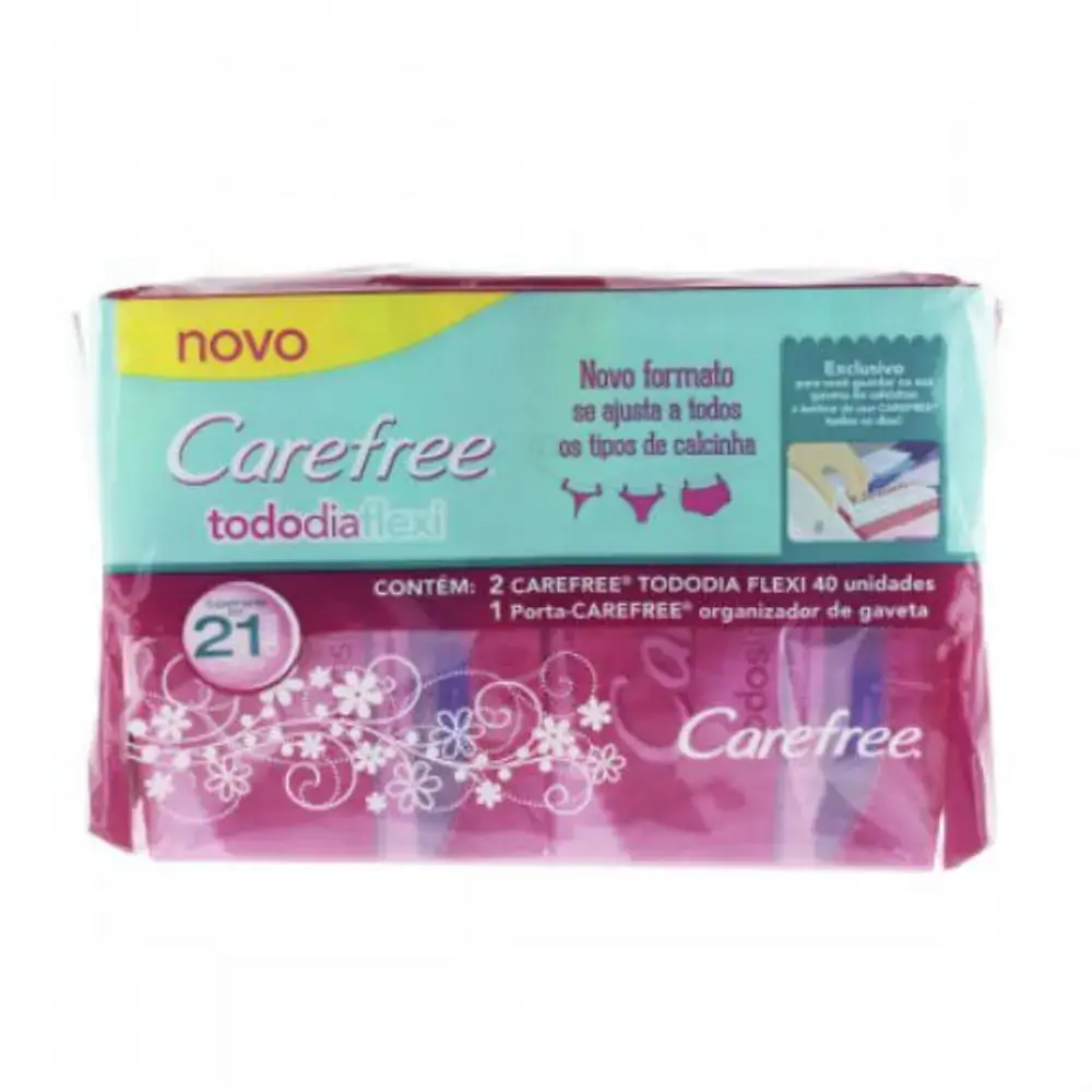 Kit 2 Prot Diario Carefree Flexi S/p C/40 Porta