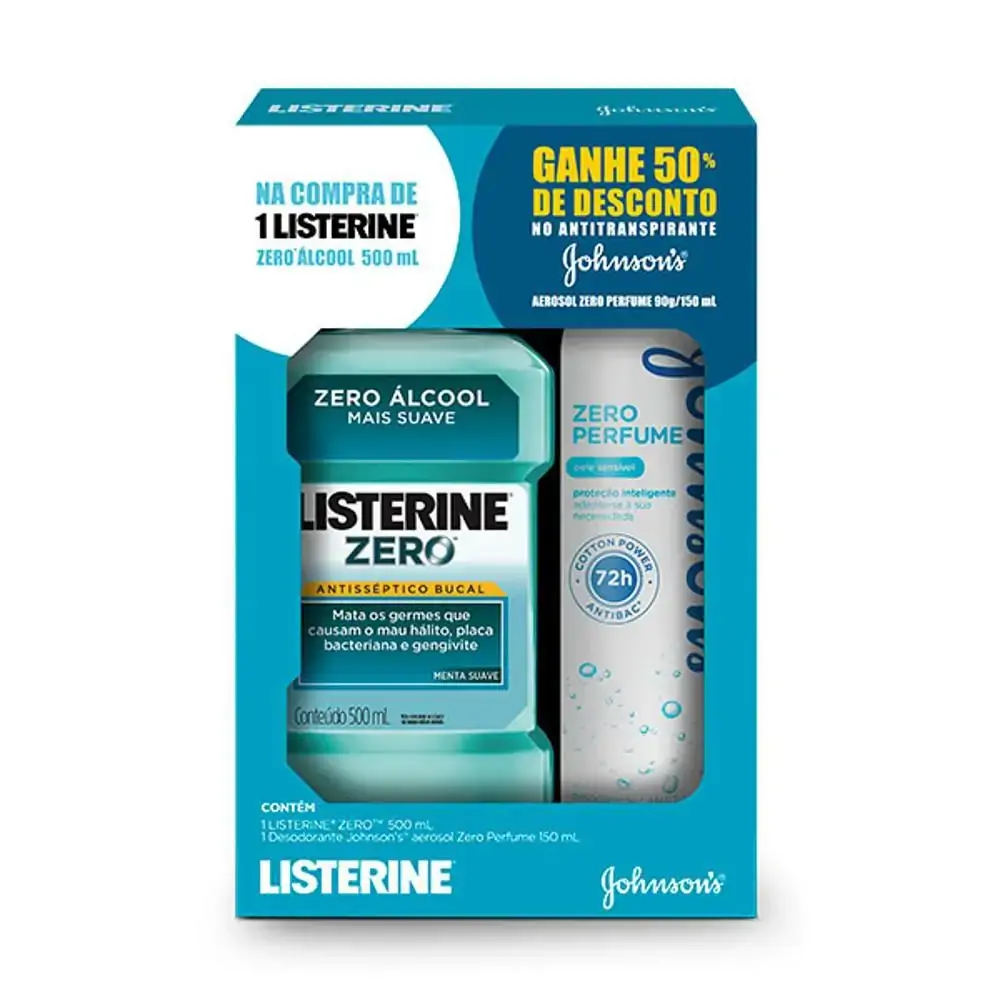 Kit Antis Buc Listerine Zero 500ml Des Aero 50 D
