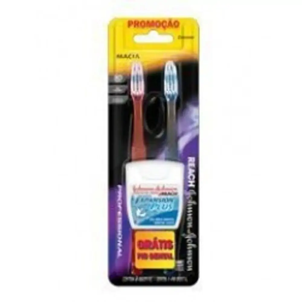 Escova Dental Reach Jej Professional 2 Escovas Grátis Fio Dental