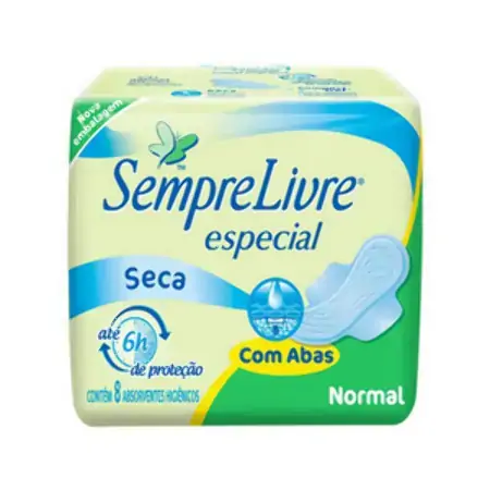 Sempre Livre Especial Normal Seca Com Abas 8 Unidades