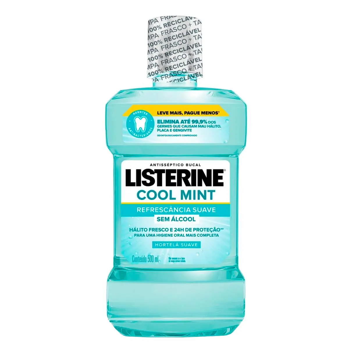 Enxaguante Antisséptico Bucal Listerine Cool Mint Zero Álcool Hortelã 500ml
