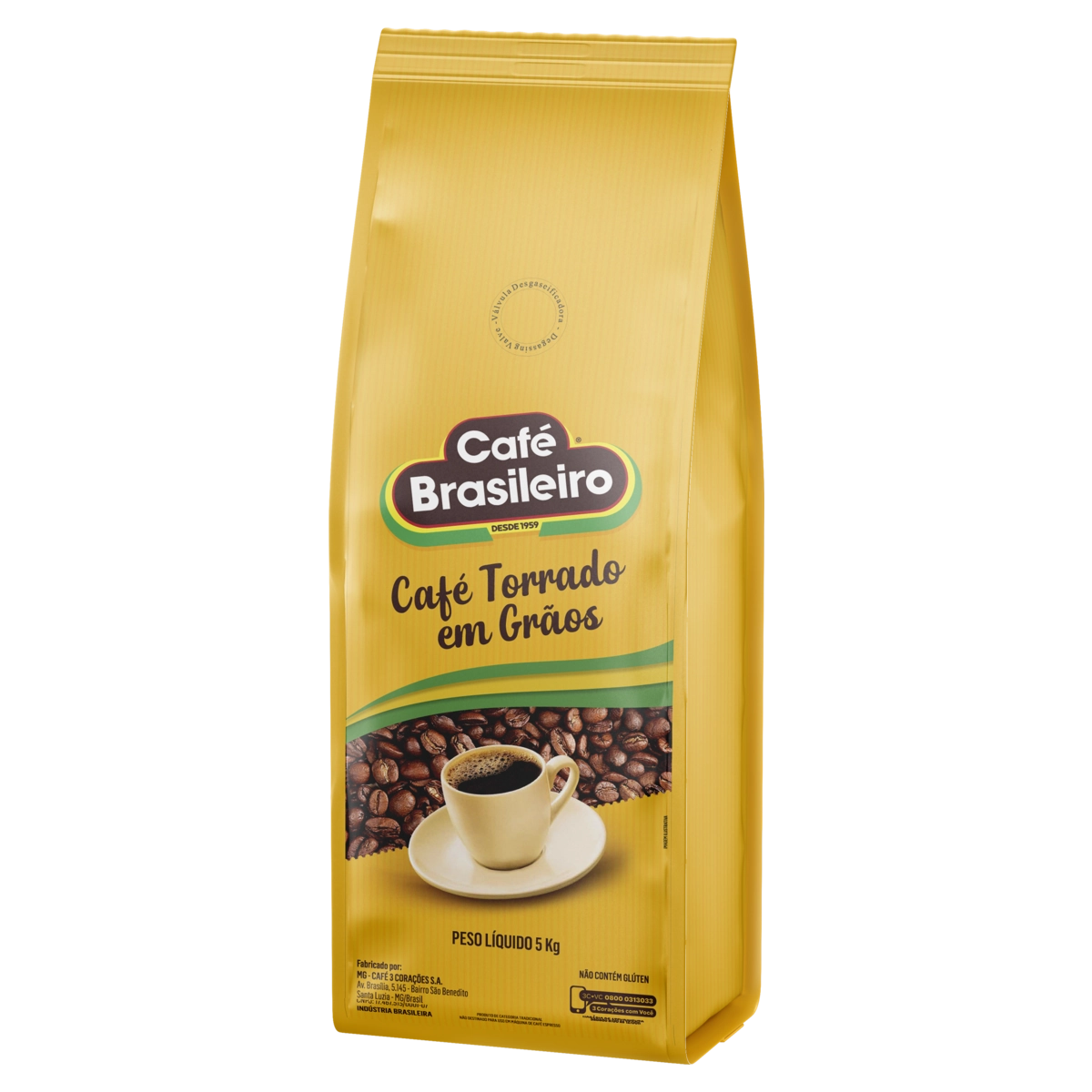 Café Torrado Em Grãos Café Brasileiro Pacote 5kg