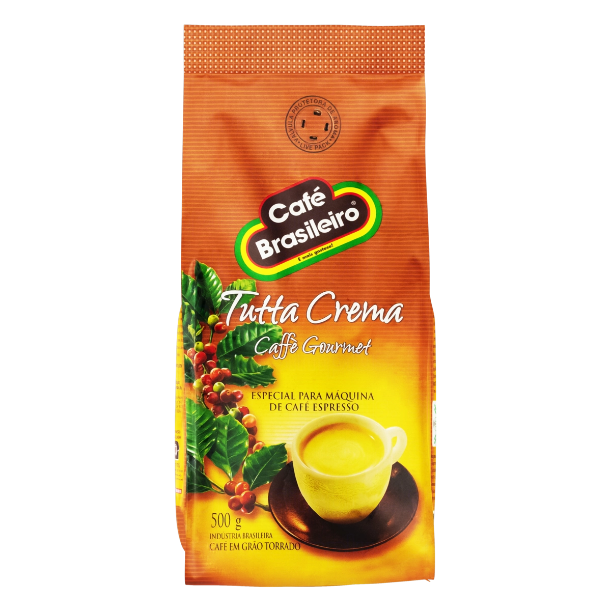 Café Torrado Em Grãos Tutta Crema Café Brasileiro Gourmet Pacote 500g