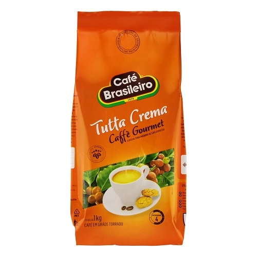 Café Torrado Em Grãos Tutta Crema Café Brasileiro Gourmet Pacote 1kg