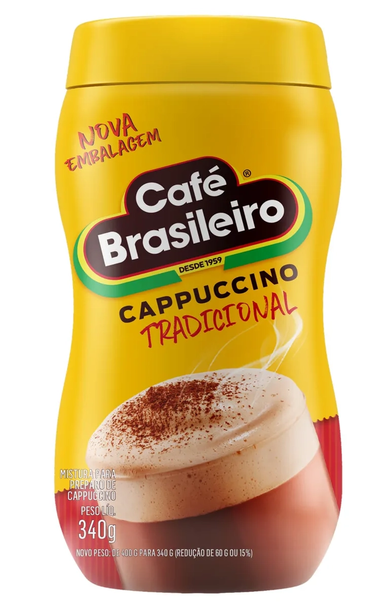 Cappuccino Solúvel Tradicional Café Brasileiro Pote 340g