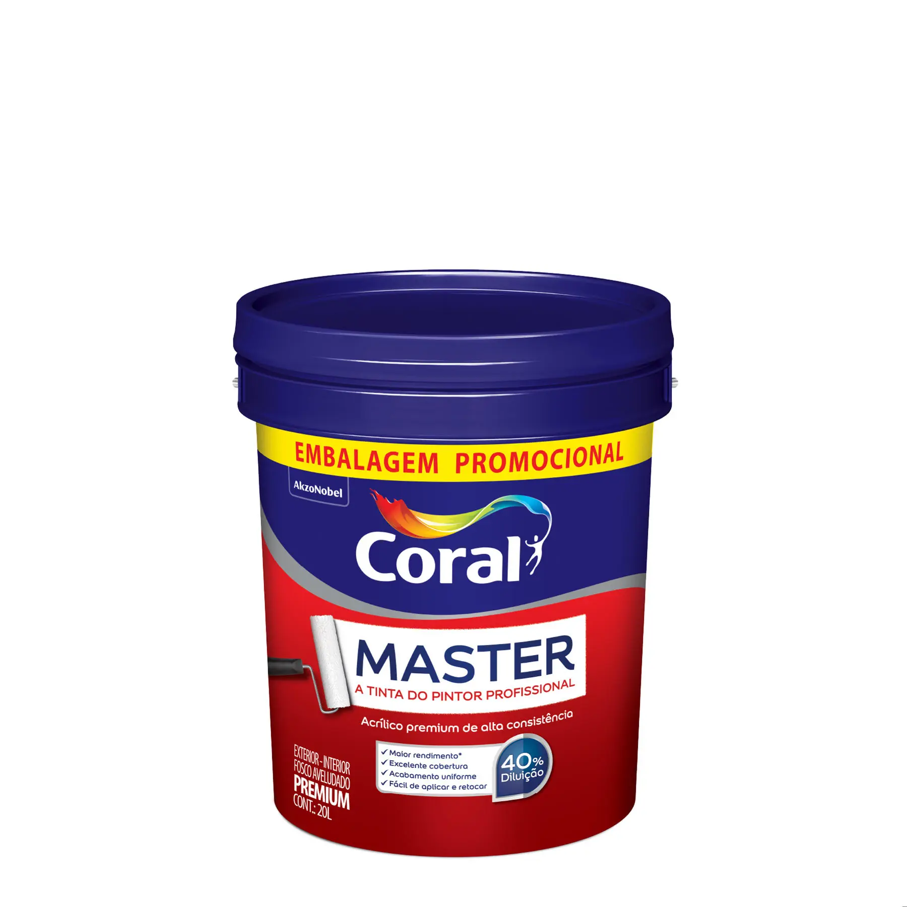 Tinta Acrílica Coral Master Premium Interno e Externo Branco Gelo 20L