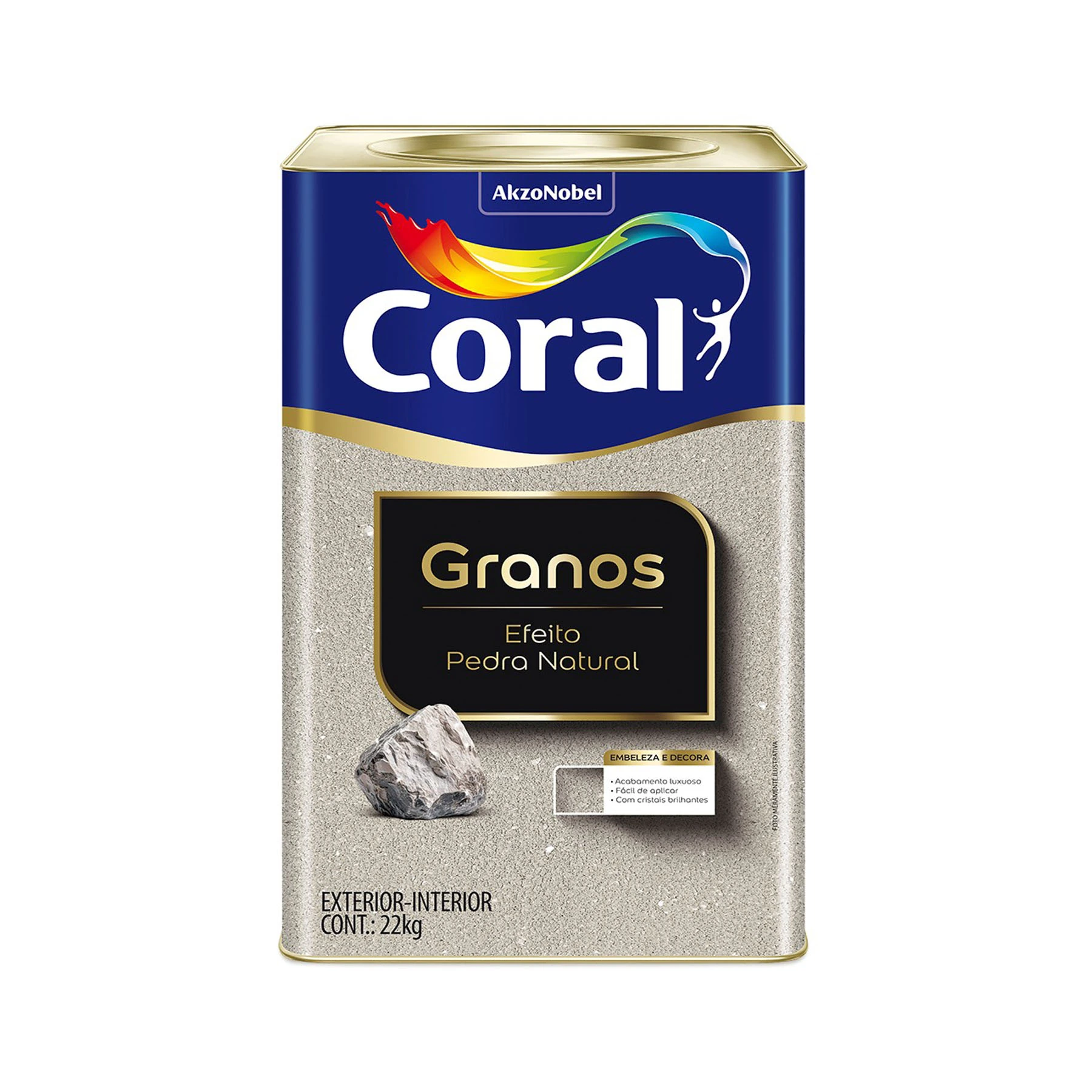 Efeito Granos Pedra Natural Espesso 22kg Coral