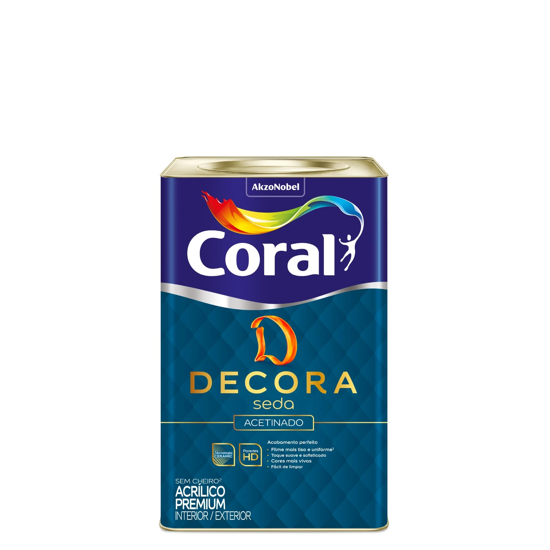 Tinta Acetinado Decora Interno e Externo Papel Picado 18l Coral