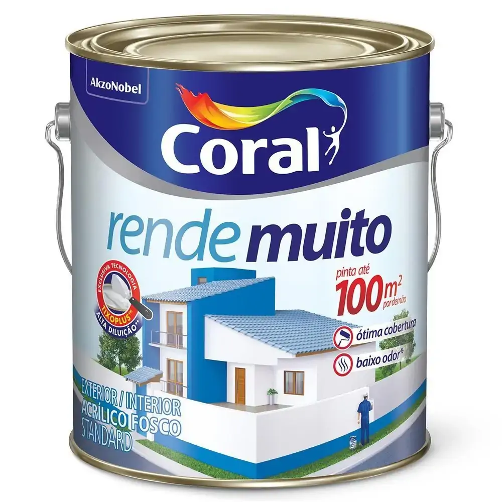 Tinta Parede Rende Muito Coral Branco Gelo 3,6 L Pinta 100M2