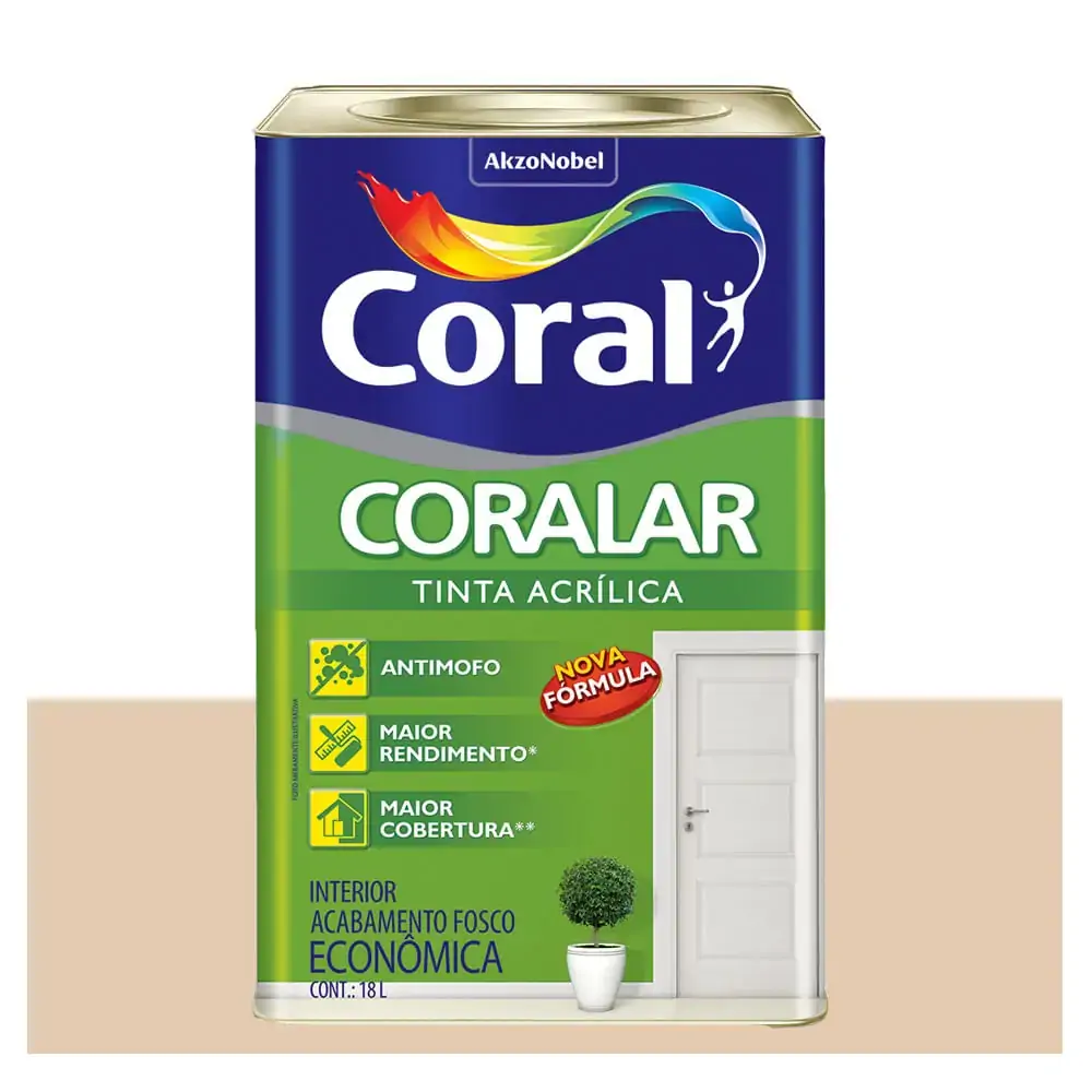 Tinta Latex Acrilico Coralar Fosco Areia 18l Coral