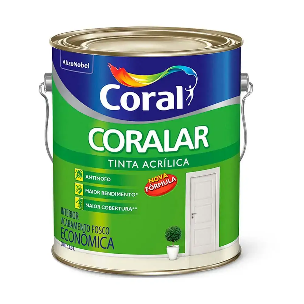 Tinta Latex Acrilico Coralar Fosco Palha 3,6l Coral