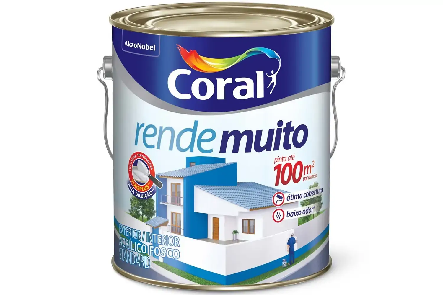 Tinta Acrílica Fosca Standard Rende Muito Verde Kiwi 3,6 Litros