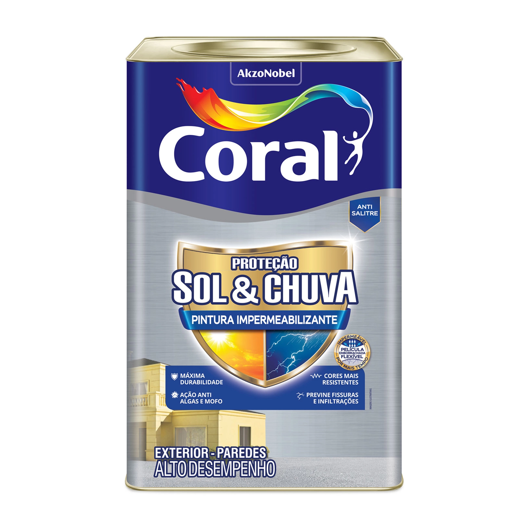 Tinta Acrílica Fosco Proteção Sol  & Chuva Premium Branco 18L Coral