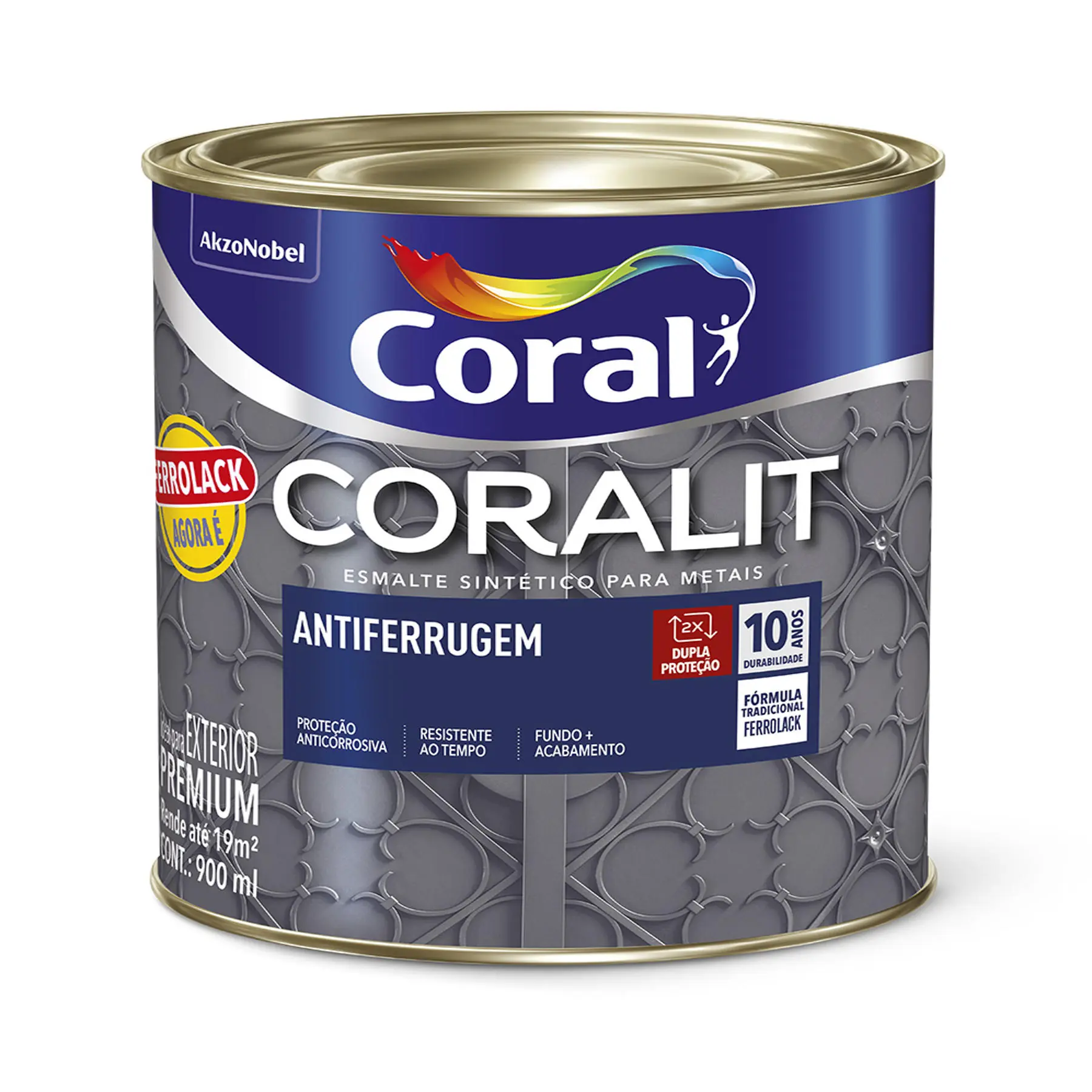 Esmalte Coralit Brilhante Preto 900ml Coral