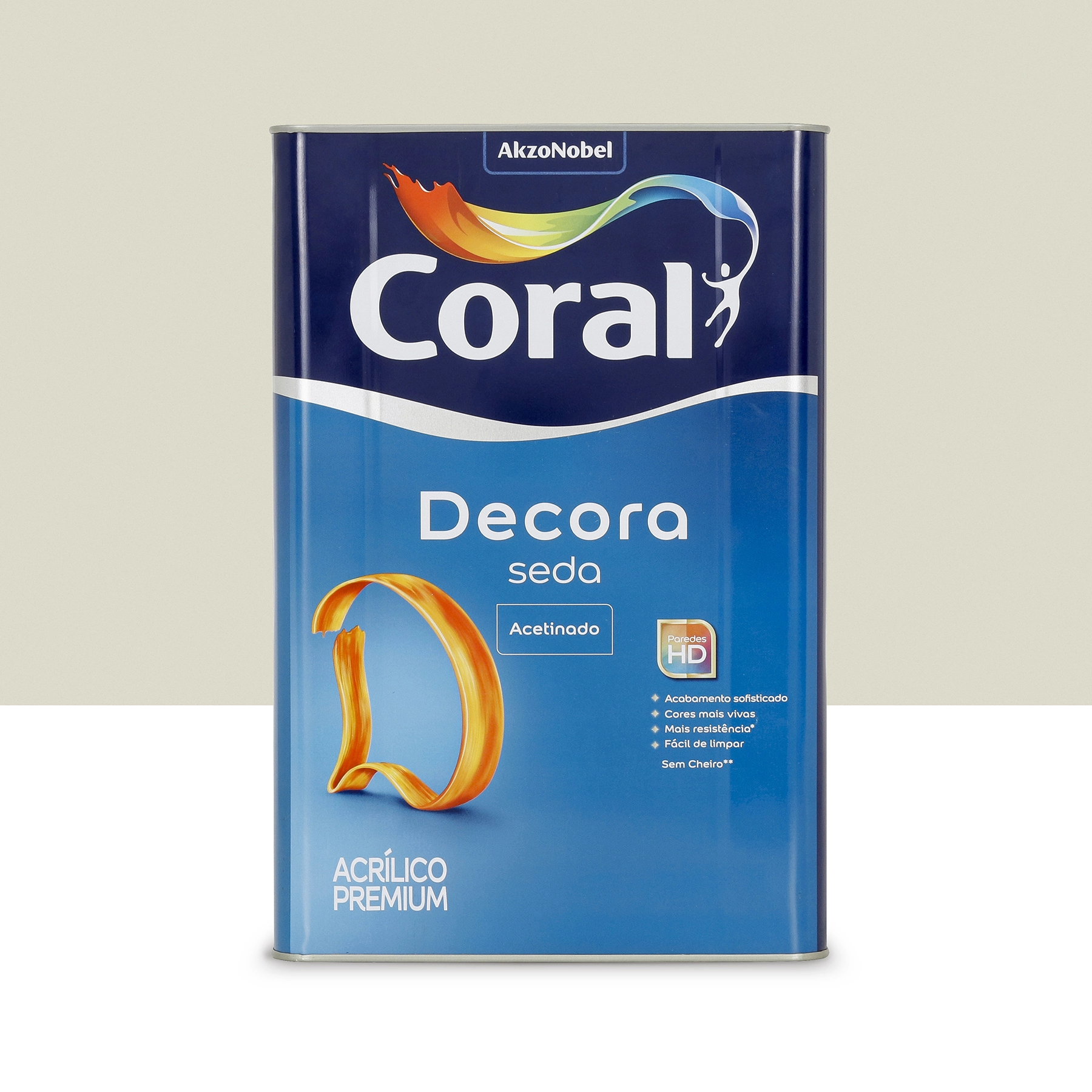 Tinta Acrílica Acetinada Decora Seda Premium Interior e Exterior Gelo 18 L Coral