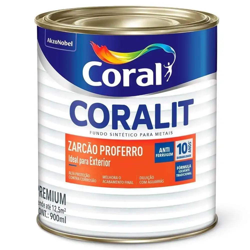 Fundo para Metais Coralit Zarcão Proferro Anticorrosivo 900ml
