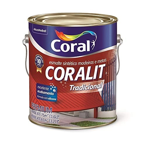 Tinta Esmalte Sintético Premium Brilhante Coralit Tradicional Médio - Gelo
