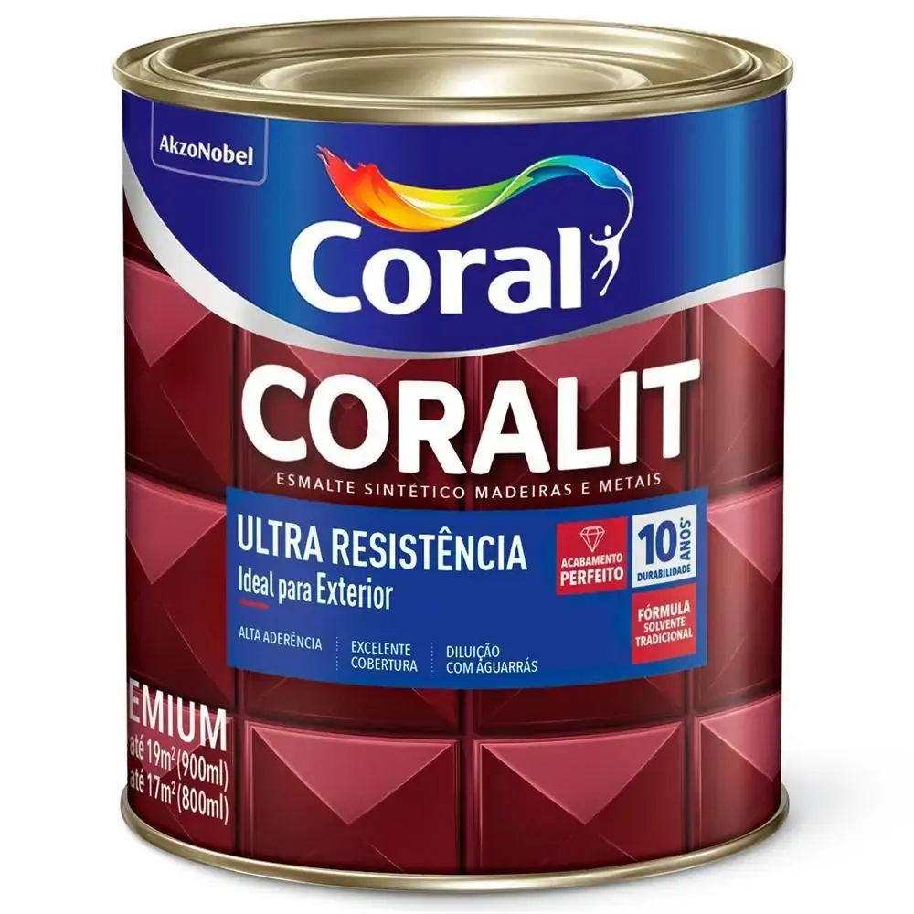 Tinta Esmalte Sintético Premium Brilhante Coralit Tradicional - Preto