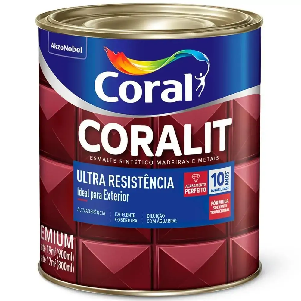 Tinta Esmalte Sintético Premium Brilhante Coralit Tradicional - Platina