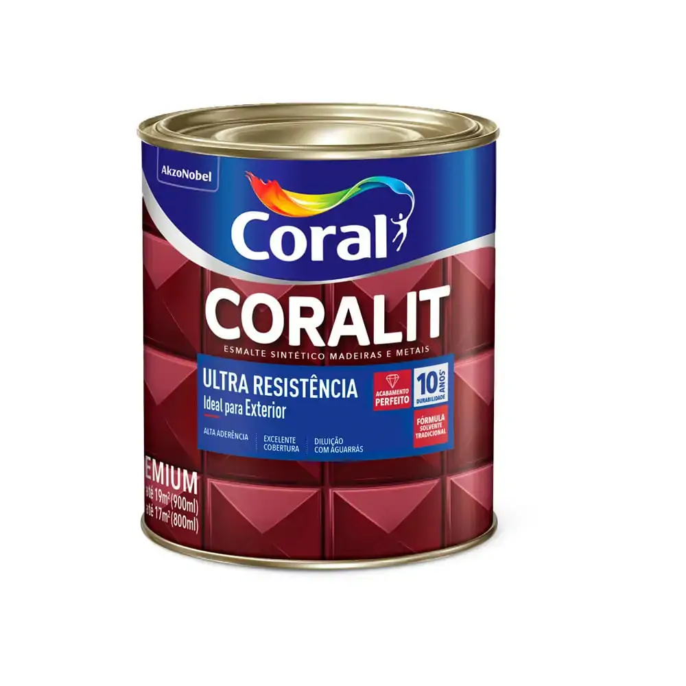 Tinta Esmalte Sintético Premium Brilhante Coralit Tradicional Médio - Conhaque