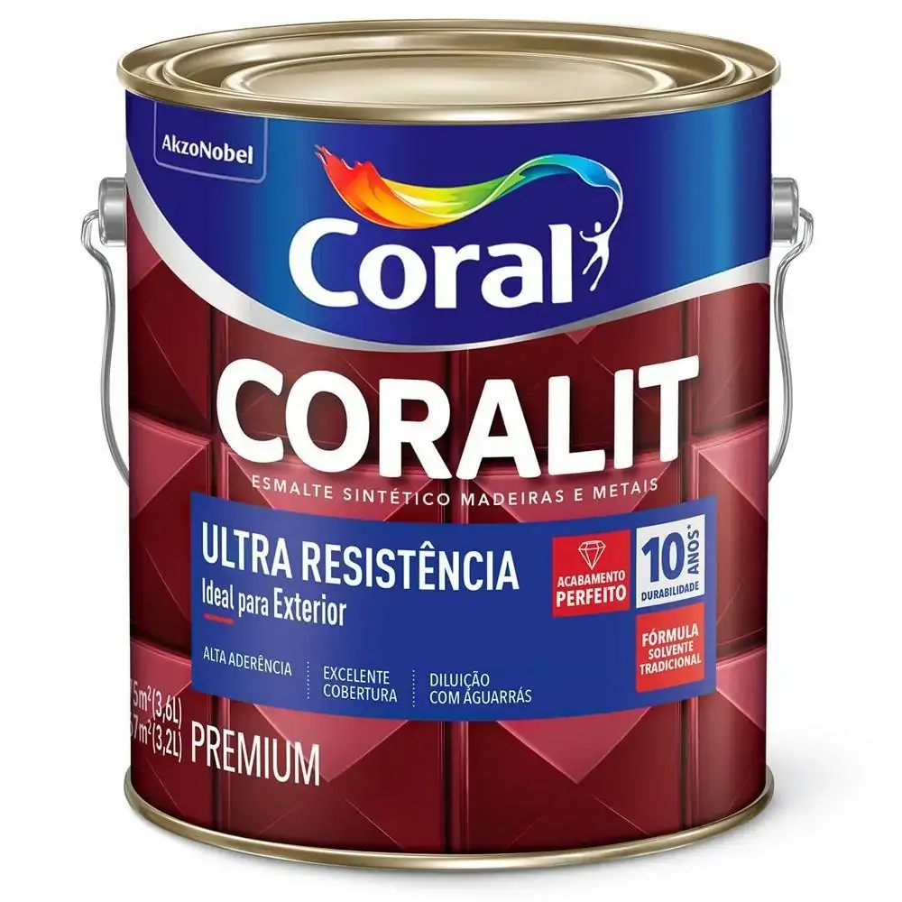 Tinta Esmalte Coralit Fosco Branco 3,6 Litros