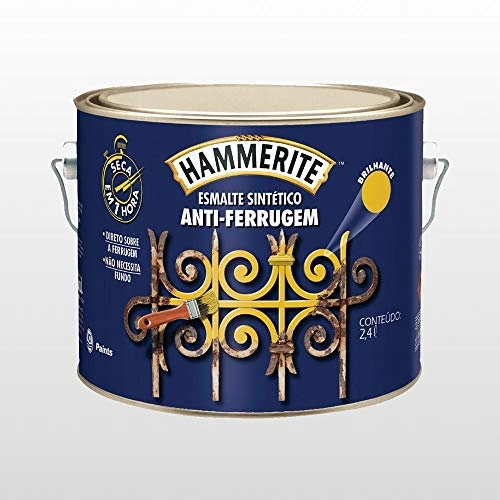 Tinta Esmalte Hammerite Brilhante Branco Anti-Ferrugem 2,4 Litros
