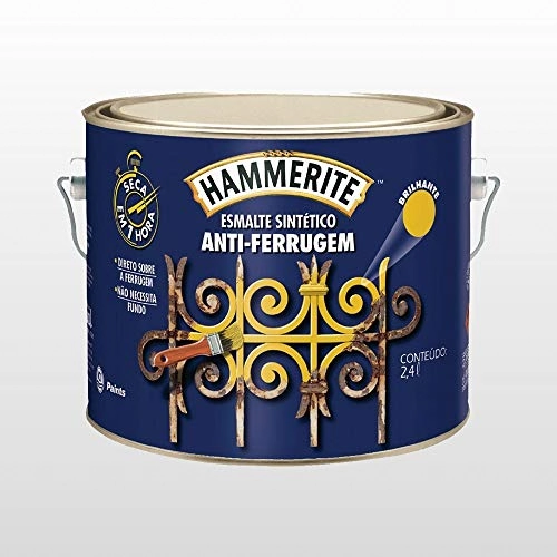 Tinta Esmalte Hammerite Brilhante Prata Anti-Ferrugem 2,4 Litros