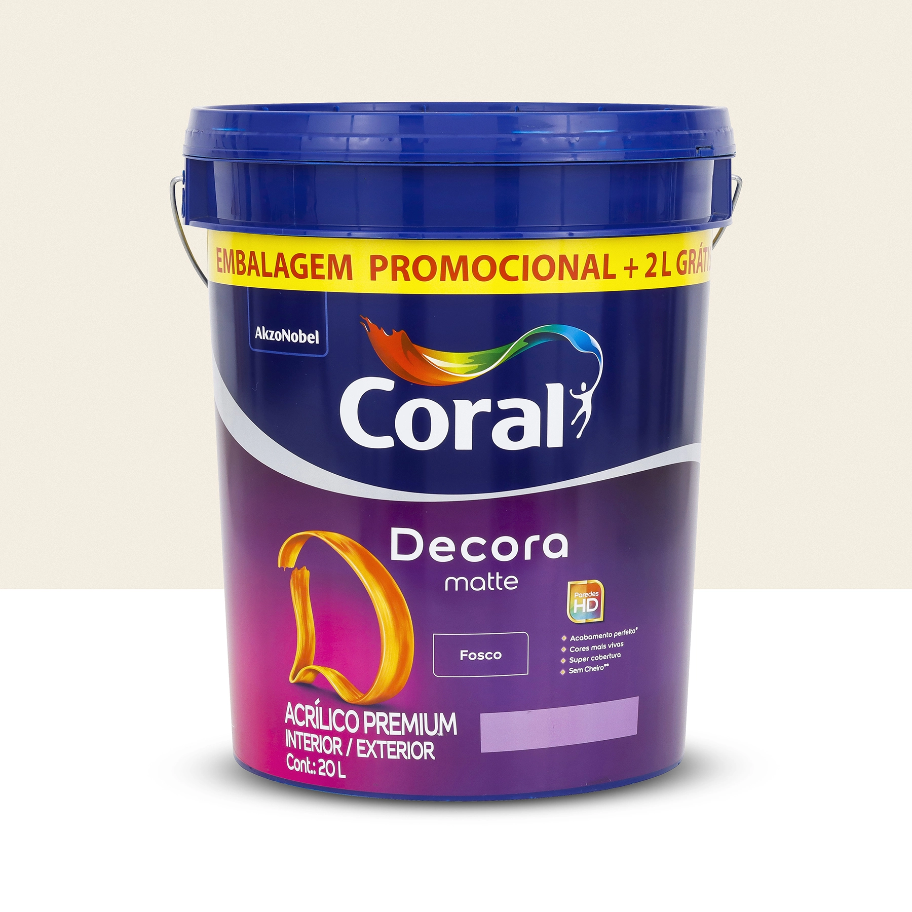 Tinta Acrílica Fosca Decora Matte Premium Interior e Exterior Branco Neve 20 L Coral