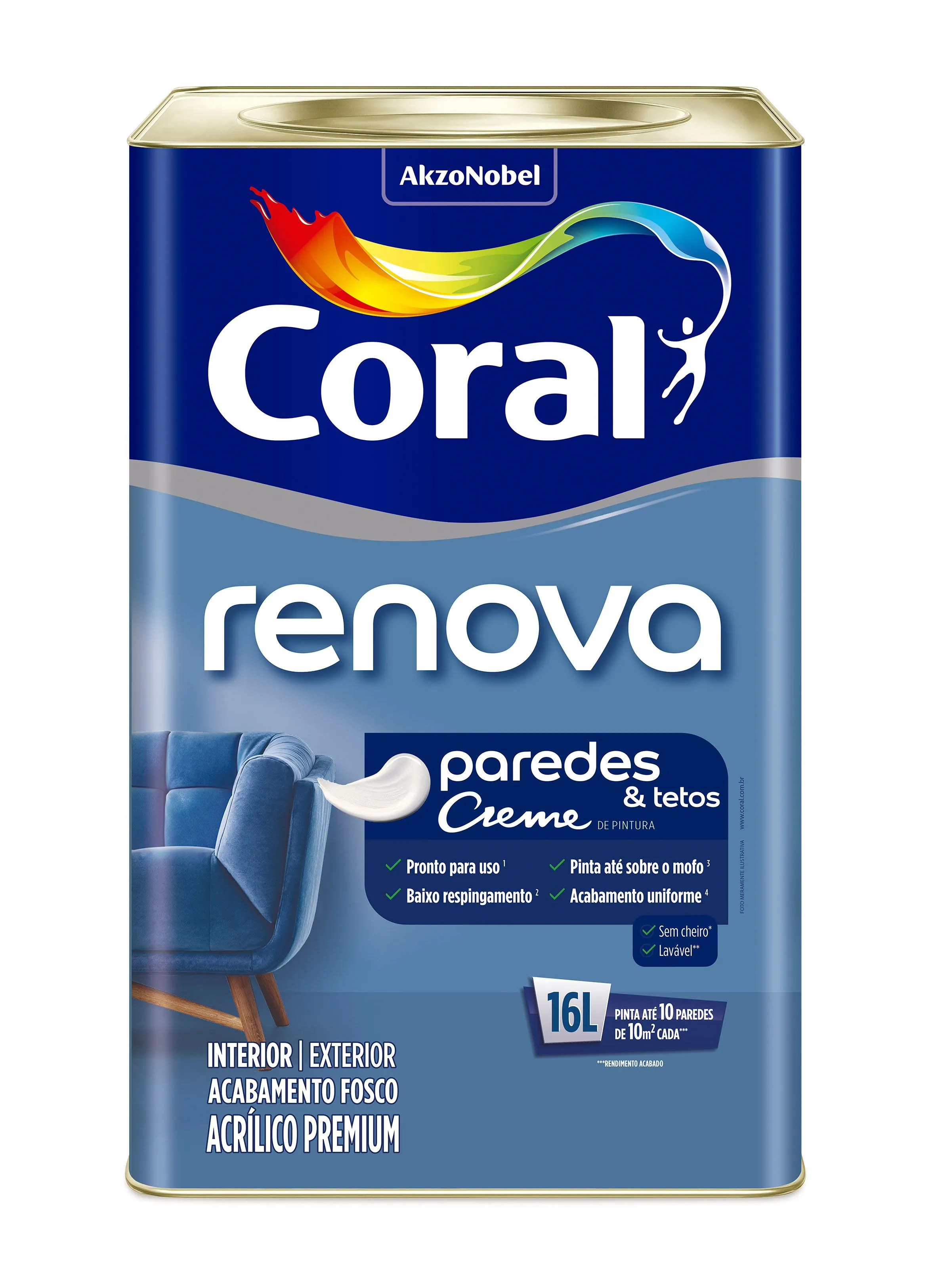 Tinta Acrílica Renova Branco Fosco 16 Litros