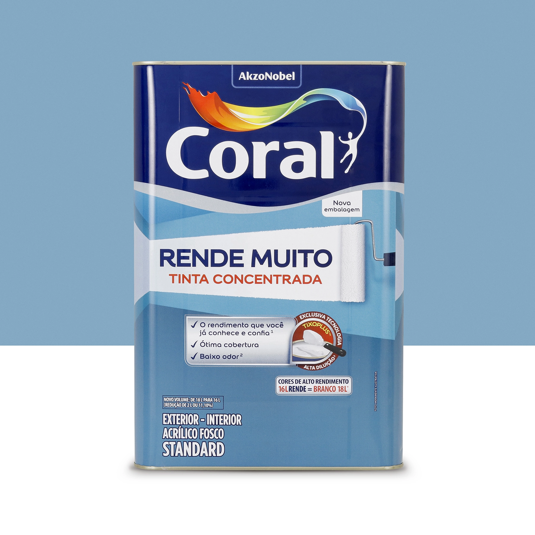 Tinta Acrílica Fosca Rende Muito Standard Interior e Exterior Azul dos Andes 16 L Coral