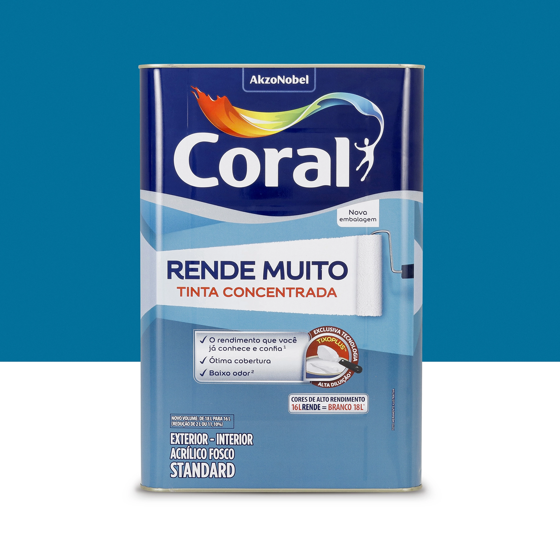 Tinta Acrílica Fosca Rende Muito Standard Interior e Exterior Azul Profundo 16 L Coral
